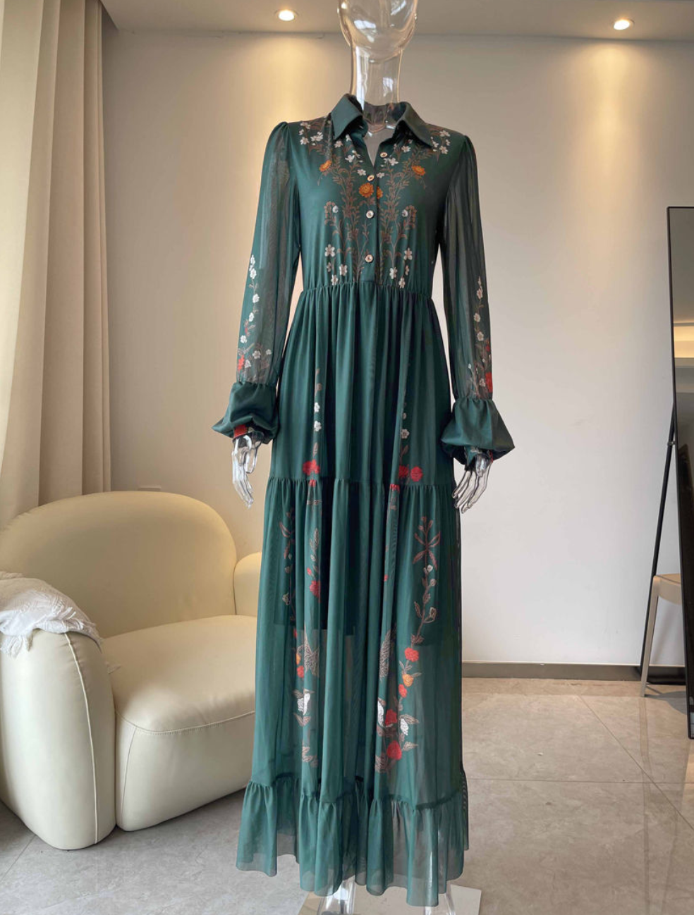 Green Boho Beach Cover-Up Dress – Breezy, Stylish & Vacation Ready