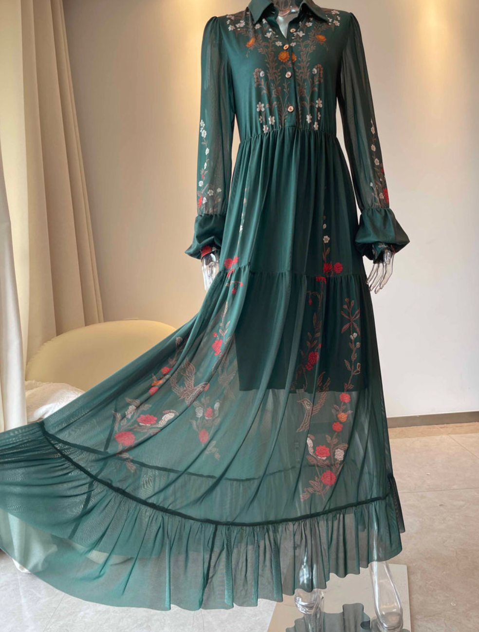 Green Boho Beach Cover-Up Dress – Breezy, Stylish & Vacation Ready
