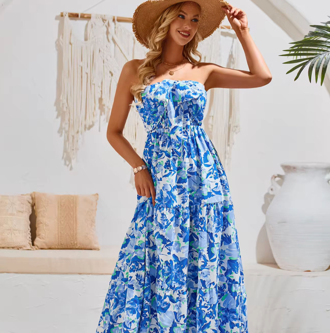 Summer Bohemian Halter Maxi Dress – Breezy, Feminine & Effortlessly Chic