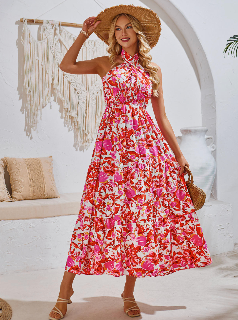 Summer Bohemian Halter Maxi Dress – Breezy, Feminine & Effortlessly Chic