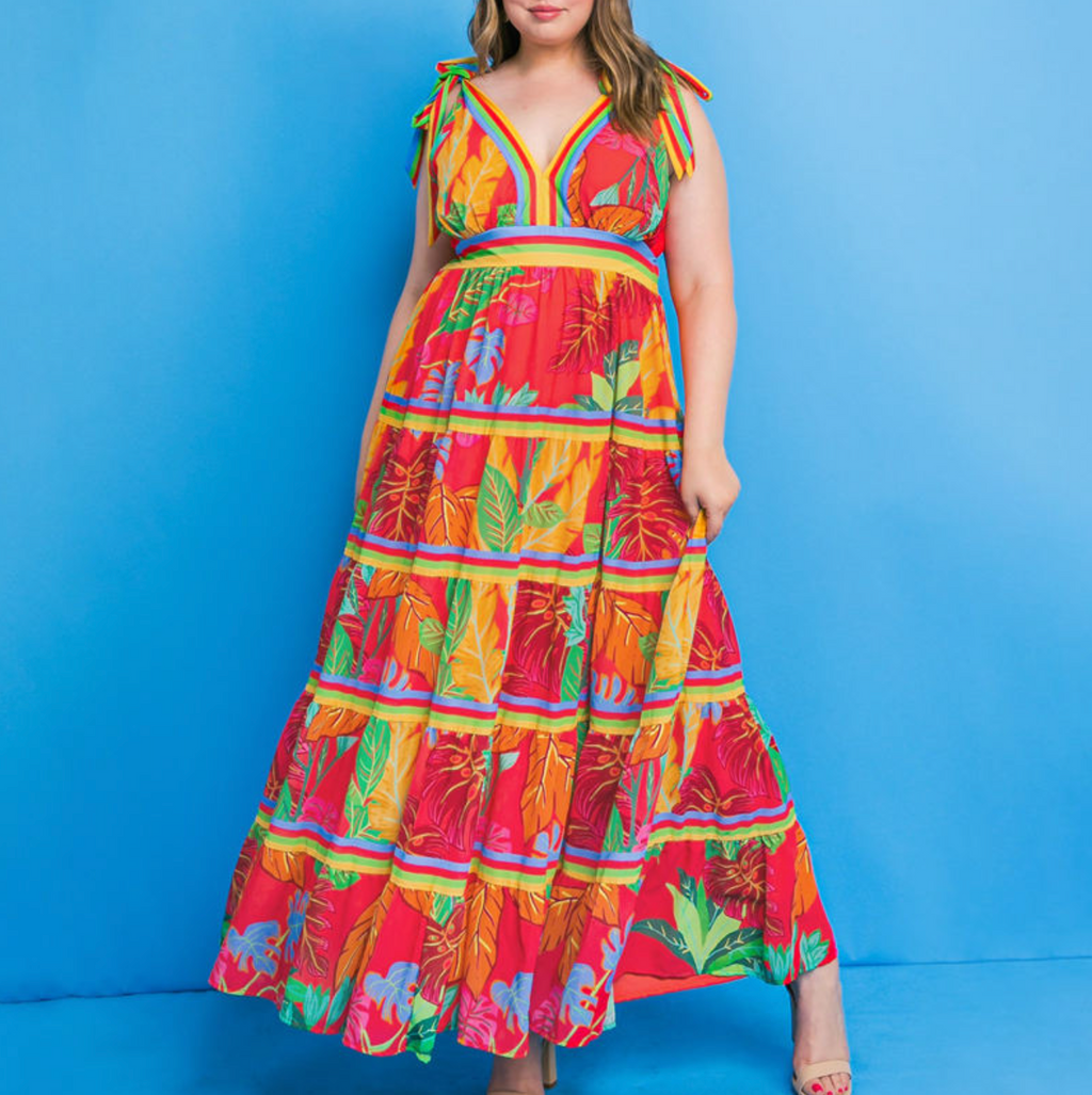 Boho Floral Digital Print Dress – Vibrant, Feminine & Effortlessly Chic