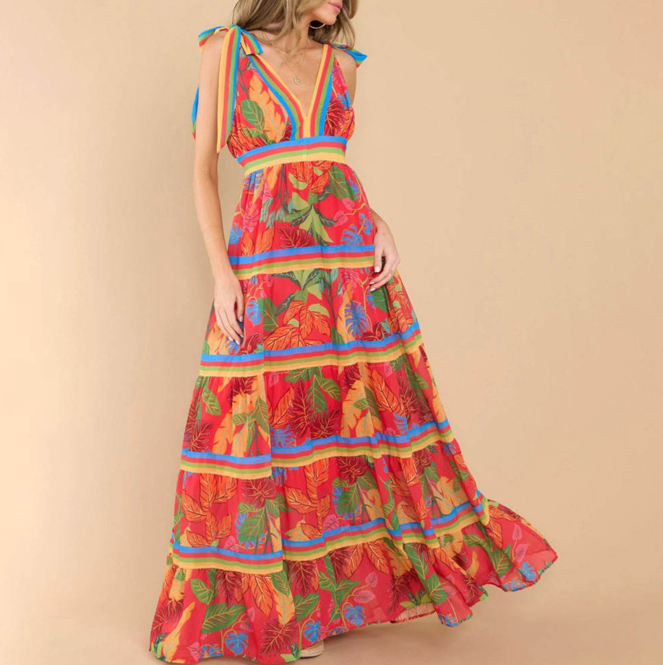 Boho Floral Digital Print Dress – Vibrant, Feminine & Effortlessly Chic