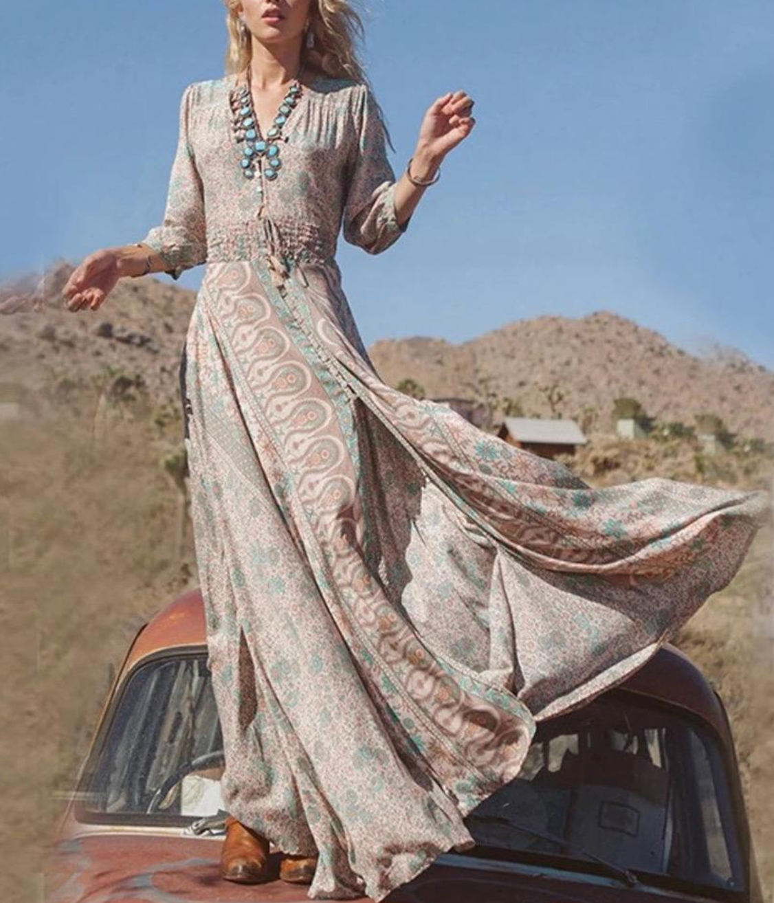 Boho Floral Beach Dress – Free-Spirited, Feminine & Effortlessly Chic