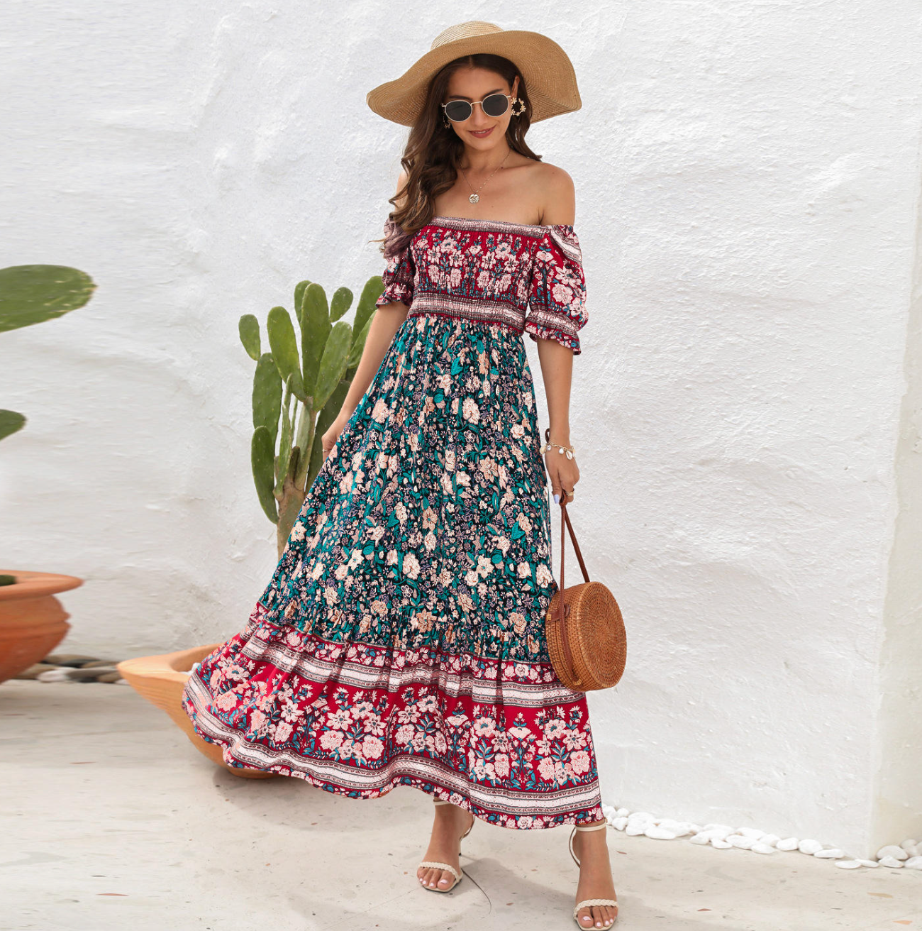 Summer Boho Square-Neck Dress – Feminine, Breezy & Effortlessly Chic