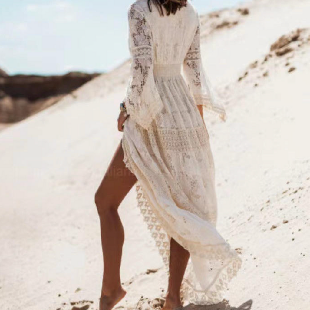 Bohemian V-Neck Lace Dress – Romantic, Feminine & Effortlessly Chic
